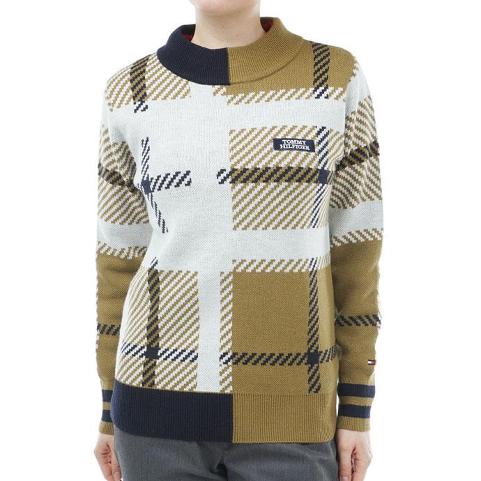 ゴルフ レディース/女性用 トミーヒルフィガー チェックボトルネックセーター THLA357 
