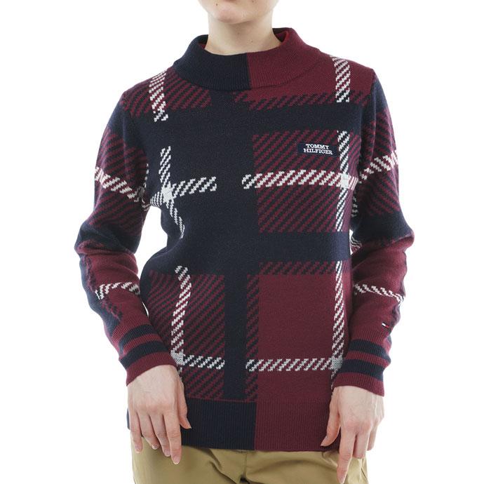 ゴルフ レディース/女性用 トミーヒルフィガー チェックボトルネックセーター THLA357 