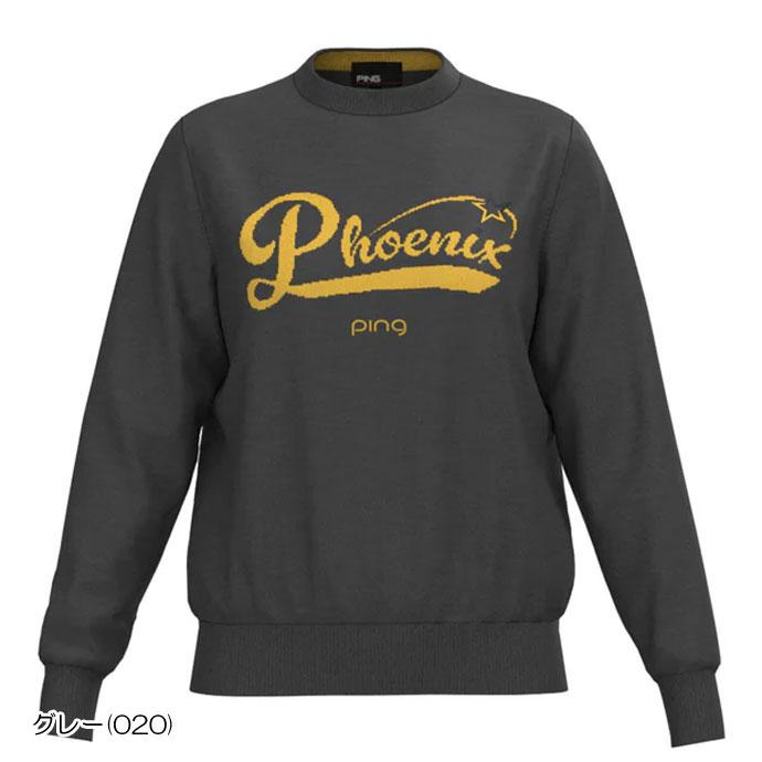 新品タグ付き　PING ピン　ゴルフ　カシミア100%ニット　「GOLD」 PING（ピン） ゴルフ レディース モールジャカードクルーネックニット