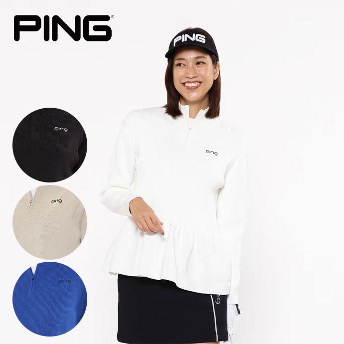 PING（ピン） ゴルフ レディース セーター ペプラムハイネックニット