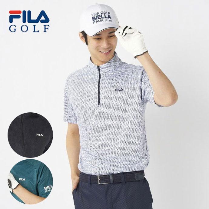 FILA GOLF ゴルフ メンズ フィラ 柄ハーフZIP半袖シャツ 745608 春 夏