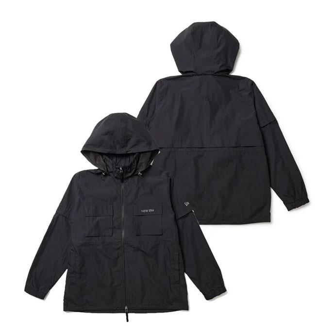NEW ERA ニューエラゴルフ　レディースジャケット　ブラック Lサイズ NEW ERA（ニューエラ） ゴルフ レディース WIND JACKET 2-WAY SLEEVE