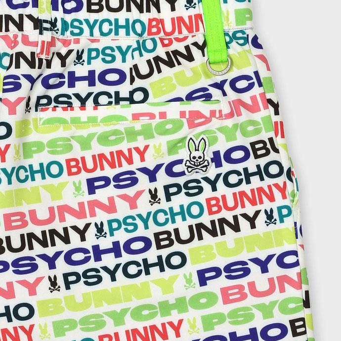 Psycho Bunny（サイコバニー） ゴルフ カラフルフォント総柄ショート