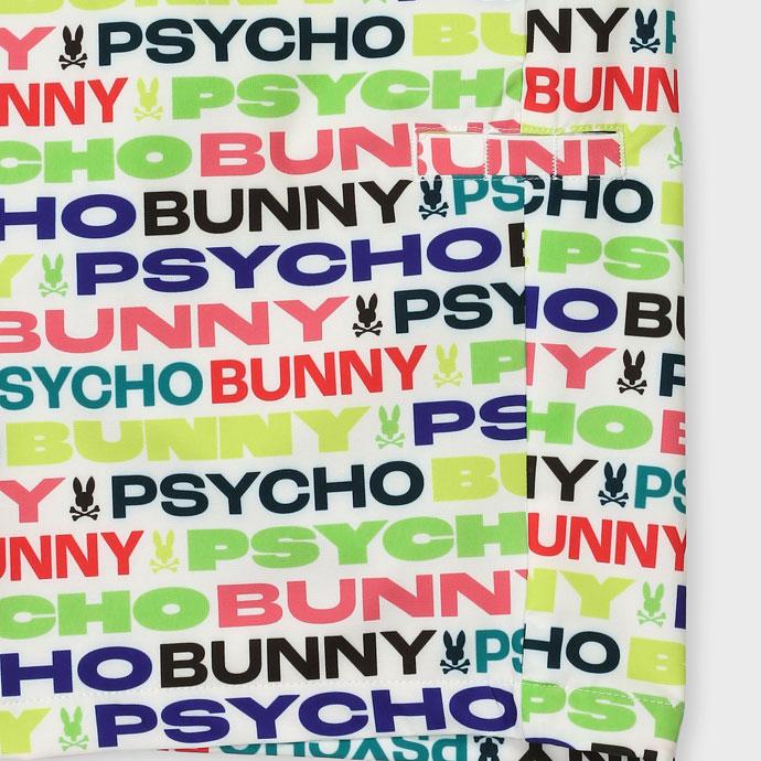 Psycho Bunny（サイコバニー） ゴルフ カラフルフォント総柄ショート