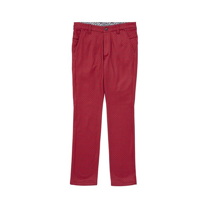 定価26950円 23区ゴルフ ブラウン 千鳥柄 ロングパンツ 春秋 Mサイズ le coq sportif GOLF ゴルフ ルコック 防風千鳥柄ロングパンツ