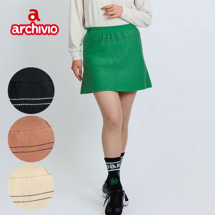 archivio（アルチビオ） ゴルフ レディース ステッチ風プリントニット