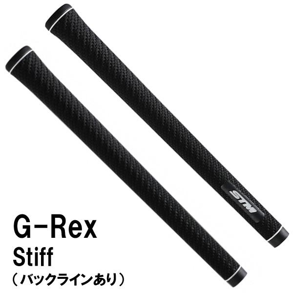 STM G-REX STIFF M60 バックラインあり ブラック×ホワイト ゴルフ グリップ｜leftygolf