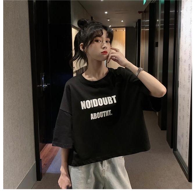 半袖 レディース Tシャツ ショート丈 短い 肌見せ 五分丈袖 ゆったり