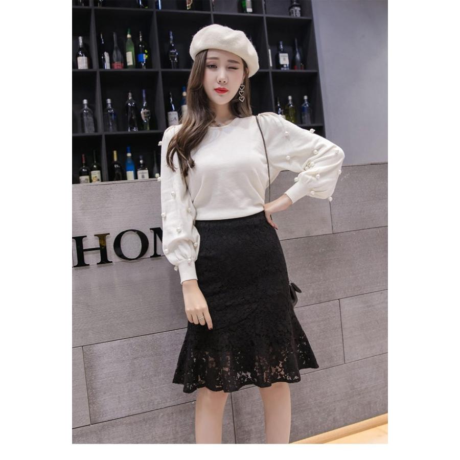 レーススカート タイトスカート ミディアム レディース スカート フレア裾 人魚テール 女性用 膝丈スカート ボトムス 通勤 オシャレ Bjb3269 Le Futur 通販 Yahoo ショッピング