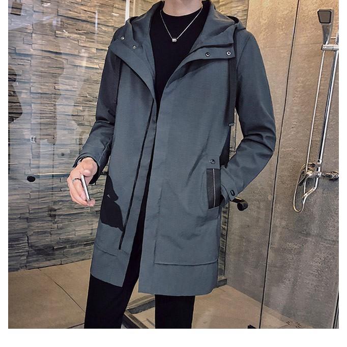 ファイナルバーゲン スプリングコート メンズ フード アウター 防風 ロング丈 コート フード付き ジャンパー ファッション コート カジュアル ロングコート 送料無料 Www Centrodeladultomayor Com Uy