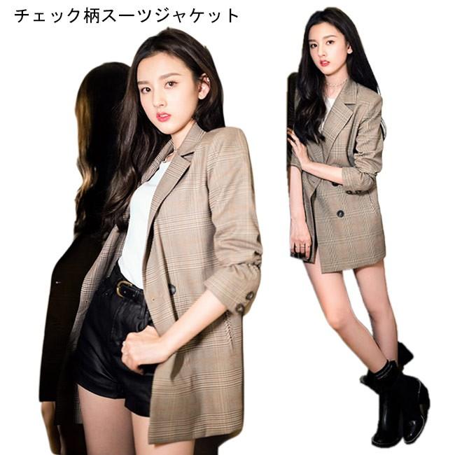 テーラードジャケット 女性 ブレザー グレンチェック ジャケット レディース スーツジャケット チェック柄 スーツ アウター 春秋 レトロ Bjt4522 Le Futur 通販 Yahoo ショッピング