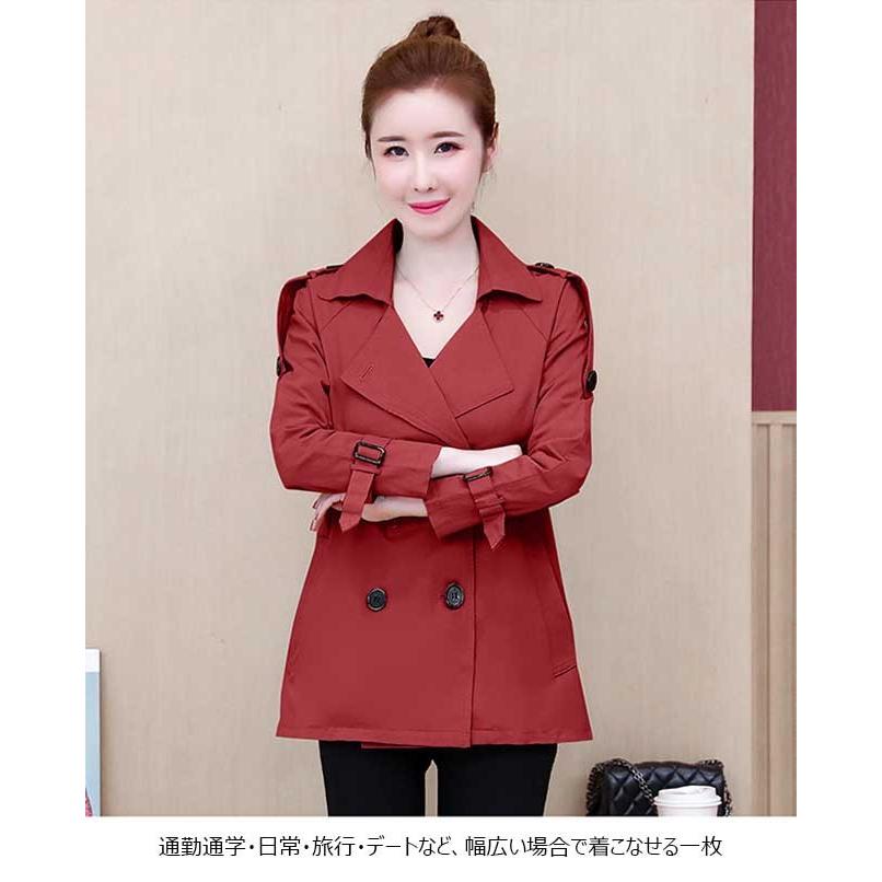 スプリングコート レディース コート スプリングジャケット トレンチコート 女性 アウター ショートコート ジャケット 春秋 通勤 レトロ Bjt5654 Le Futur 通販 Yahoo ショッピング