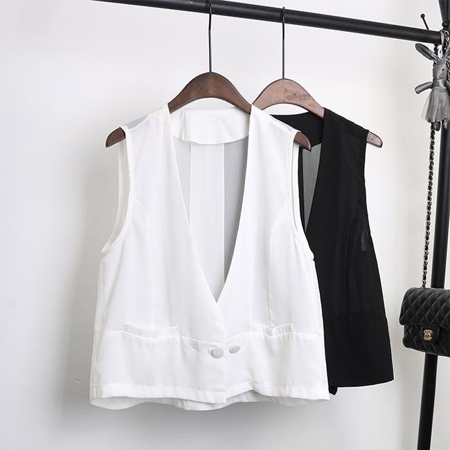 ベスト レディース シフォンベスト ジレ 前開き チョッキ ジレベスト サマーベスト 薄手 シフォン トップス ノースリーブ 夏 送料無料 Bjt6643 Le Futur 通販 Yahoo ショッピング