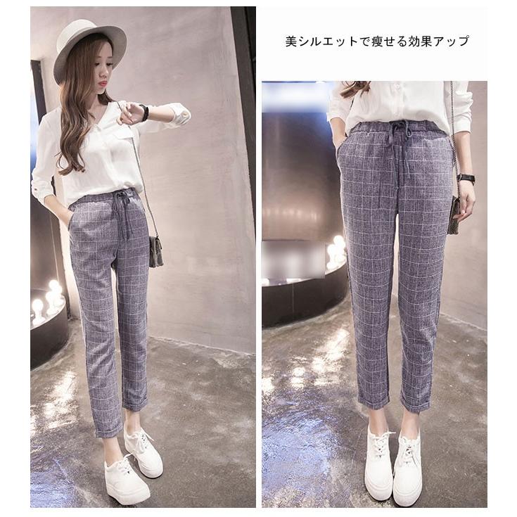 レディースハロンパンツ レディースロングパンツ ストライプ柄 チェックパンツ ズボン ボトムス ロールアップ 春夏秋 Bxb064 Le Futur 通販 Yahoo ショッピング