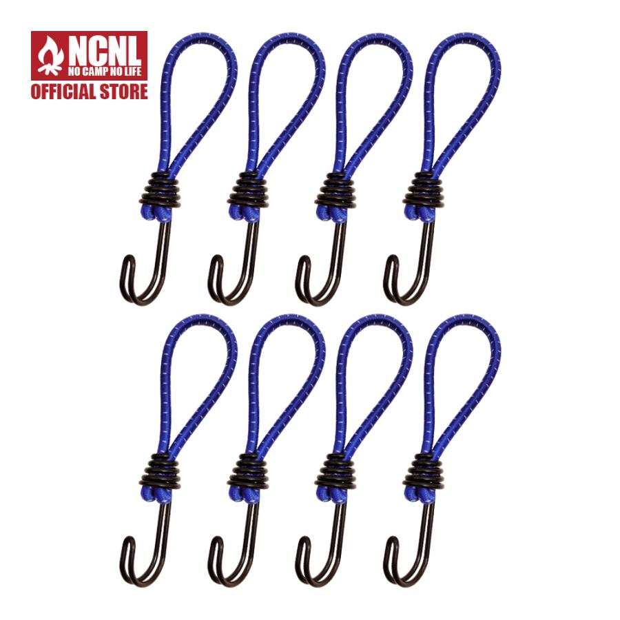 NCNL NO CAMP LIFE ストレッチコード ブルー 8本 ツインフック ロープ