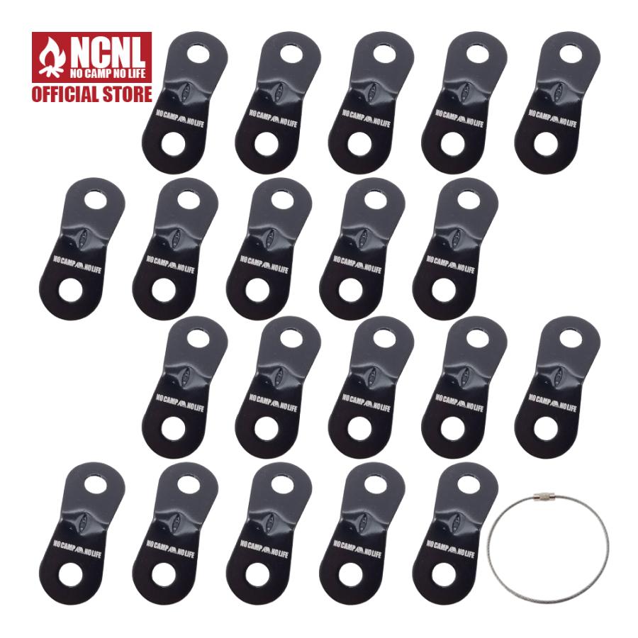 NCNL NO CAMP LIFE 自在金具 二つ穴型 ブラック 20個 アルミ