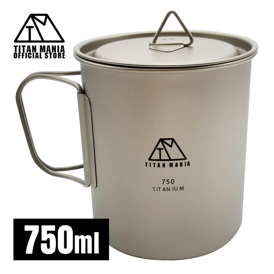 TITAN MANIA チタンマニア チタンマグカップ 750ml 蓋付き ソロ TITAN MANIA チタンマニア チタンマグカップ 750ml 蓋付き ソロ