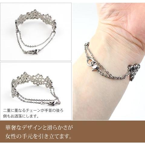 ブレスレット 腕輪 チタン 透かし レース ブレス レディース メンズ ユニセックス 日本製 金属アレルギー対応 B23 レジエ レジェ legerの画像