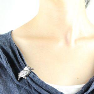 チタン ブローチ 青い鳥 BR01 チタン ピンブローチ ラペルピン 鳥 金属アレルギー対応 レジエ レジェ leger | ブランド登録なし | 02