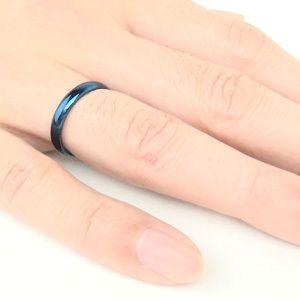 ペアリング 結婚指輪 チタン ブルー 甲丸 3.5mm幅 名入れ可能 マリッジリング 日本製 金属アレルギー対応 U01U01BLpair｜leger｜02