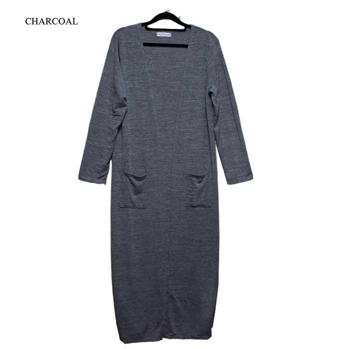 ロング丈カーディガン 超ロング ロング丈 マキシ丈 カーデ ポケット付 ニットカーデ ニット カーディガン ロングカーデ ロングカーディガン 杢調 Leggy Paggy 通販 Yahoo ショッピング