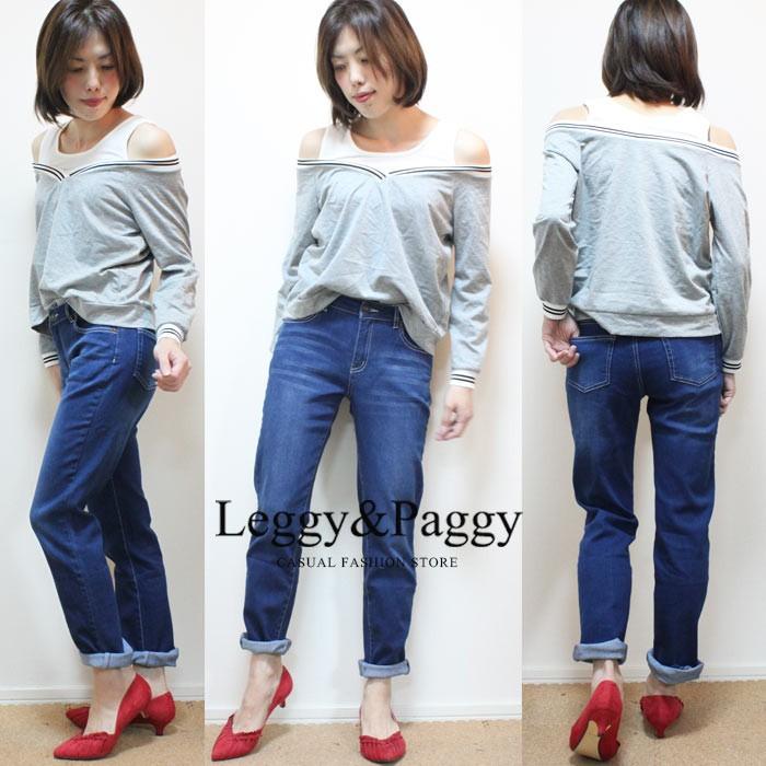 スリムストレート スマートストレッチ デニム ジーンズ ストレートデニム テーパードデザイン風 レディース ボトムス デニム パンツ 着痩せ 脚長 Leggy Paggy 通販 Yahoo ショッピング