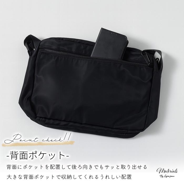 多ポケット 軽量 ボディバッグ／ワンショルダー 黒 ショルダーバッグ 多ポケット 斜めがけバッグ ワンショルダーバッグ