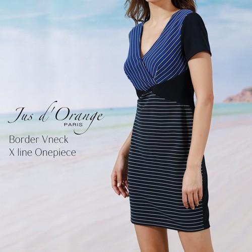 Jus D Orange ジュドランジュ ボーダーxライン ワンピース フランス パリ インポート ワンピース レディース Op 16 Legica Jeana 通販 Yahoo ショッピング