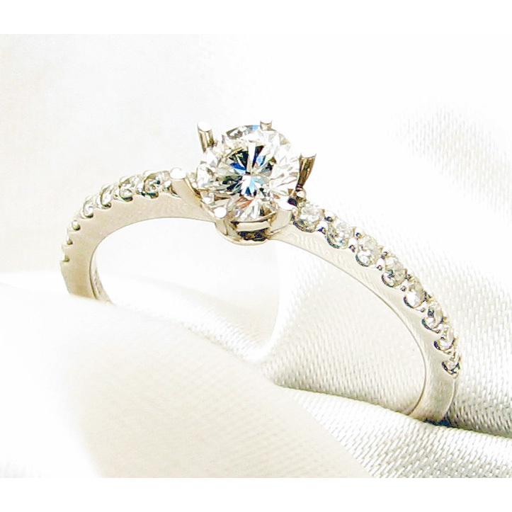 正規 婚約指輪 安い ダイヤモンド リング プラチナ 0.4カラット 鑑定