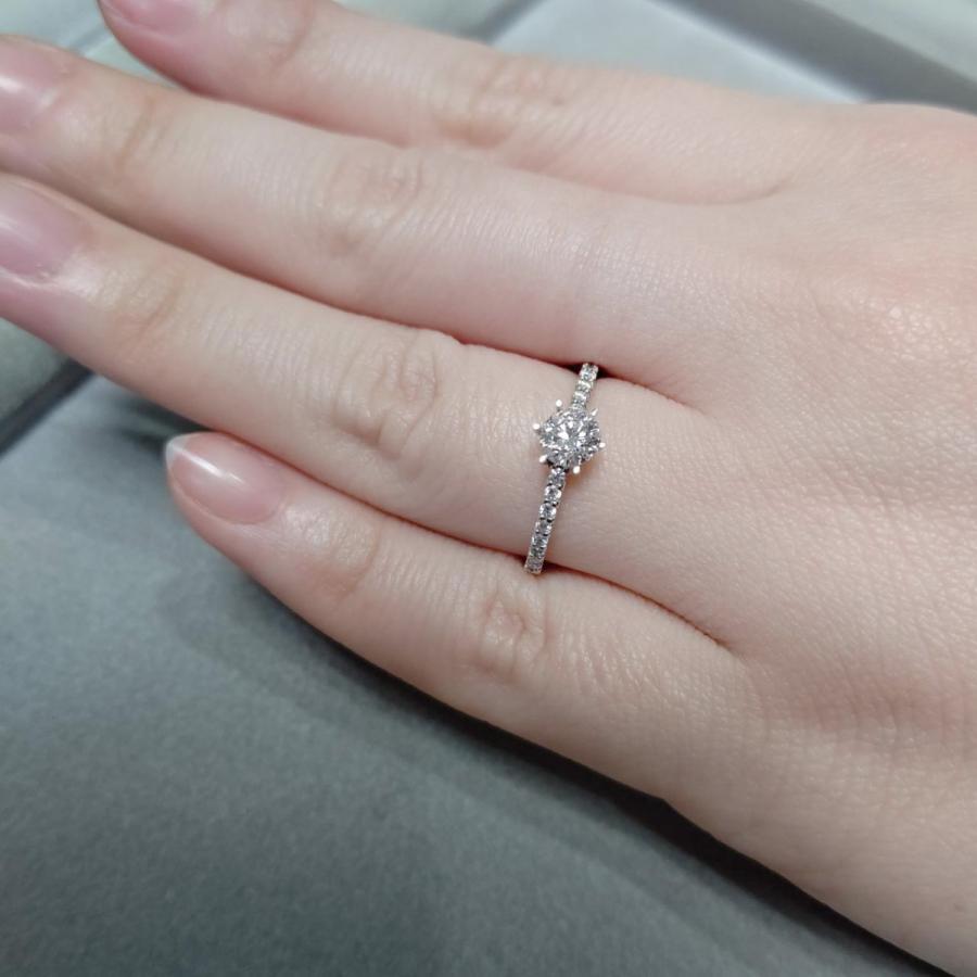 人気提案 婚約指輪 安い プラチナ ダイヤモンド 0.4カラット 鑑定書付