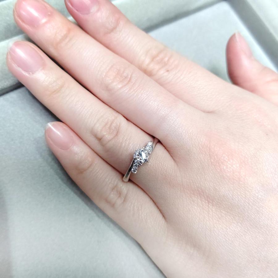 セットアップ 婚約指輪 安い ダイヤモンド プラチナ 0.3カラット 鑑定