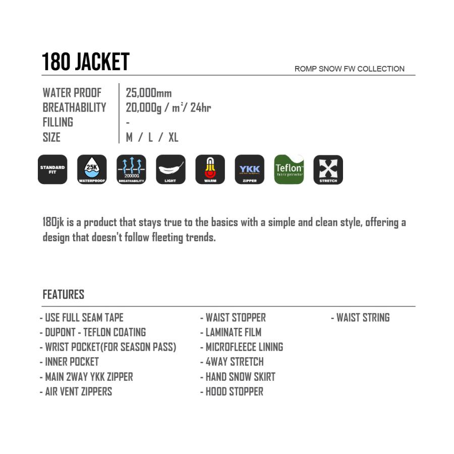 Romp 180 Jacket / korea スノーボードウェア/韓国 snowboard jacket