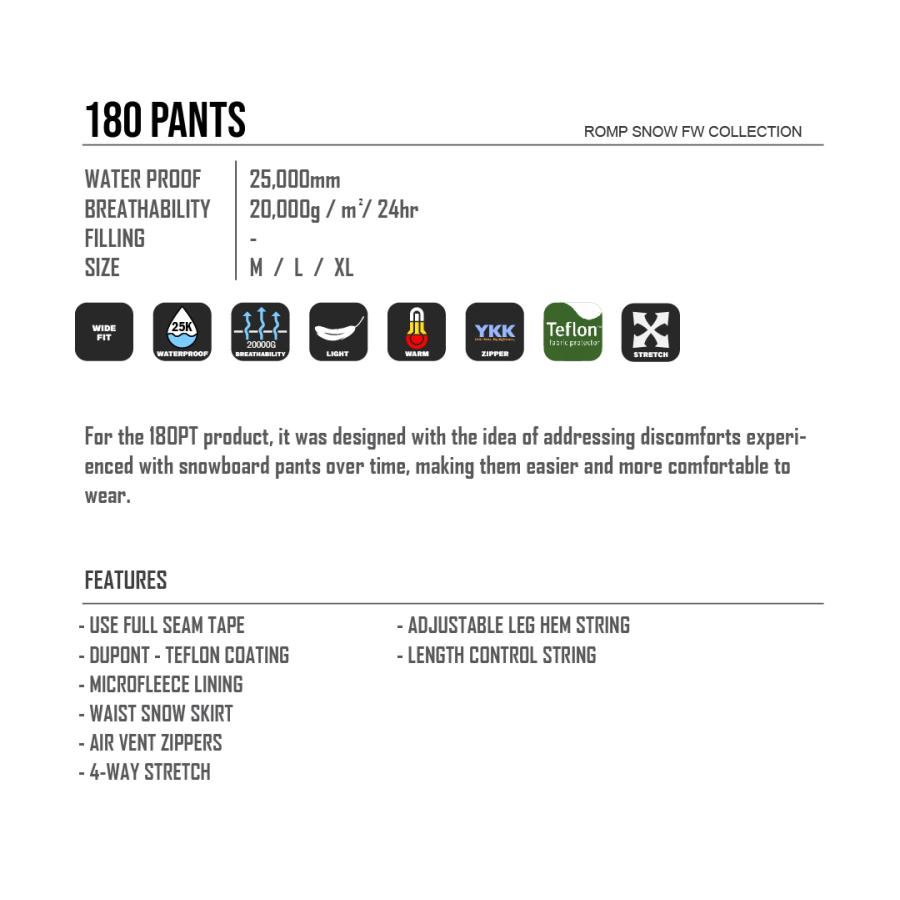 Romp 180 Pants / korea スノーボードウェア/韓国 snowboard Pants