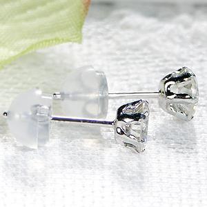 Pt900 K18YG 一粒 ダイヤモンド スタッド ピアス 0.7ct シリコンダブルロックキャッチ 送料無料 品質保証書 K18 18金 ゴールド ダイヤ 定番 プラチナ ALH-0048の画像