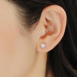 Pt900 K18YG 一粒 ダイヤモンド スタッド ピアス 0.9ct シリコンダブルロックキャッチ 送料無料 品質保証書 K18 18金 ゴールド ダイヤ プラチナ 定番 ALH-0050の画像