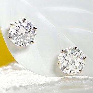 Pt900 K18YG 一粒 ダイヤモンド スタッド ピアス 0.9ct シリコンダブルロックキャッチ 送料無料 品質保証書 K18 18金 ゴールド ダイヤ プラチナ 定番 ALH-0050の画像