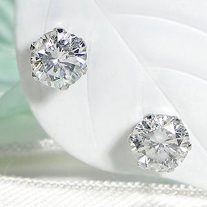 Pt900 K18YG 一粒 ダイヤモンド スタッド ピアス 1.0ct シリコンダブルロックキャッチ 送料無料 品質保証書 K18 18金 ゴールド 0.5ct プラチナ 定番 ALH-0051の画像