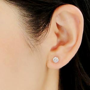 Pt900 K18YG 一粒 ダイヤモンド スタッド ピアス 1.0ct シリコンダブルロックキャッチ 送料無料 品質保証書 K18 18金 ゴールド 0.5ct プラチナ 定番 ALH-0051の画像