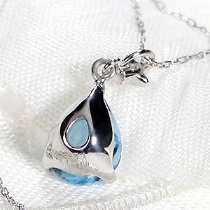 K18 YG WG 揺れる 星 ＆ しずく ネックレス 送料無料 K18 18金 18金 ゴールド 露 涙型 ティアドロップ ドロップ スター カラーストーン 色石 人気 ALH-0061の画像