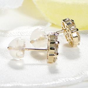 K18 YG WG 1.00ct ダイヤモンド ピアス  送料無料 18金 K18 18金 18金 ゴールド 花 人気 可愛い プレゼント オシャレ スタッドピアス 豪華 ラウンド ALH-0109の画像