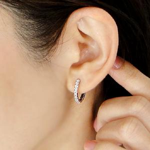 K18 YG WG 0.50ct ダイヤモンド エタニティ フープ ピアス 送料無料 18金 K18 18金 ゴールド 18金 人気 可愛い オシャレ 0.5ct キャッチレス サークル ALH-0124の画像