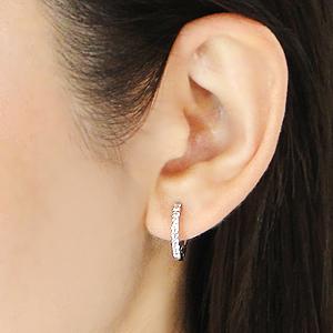 K18 YG WG 0.30ct ダイヤモンド エタニティ フープ ピアス 送料無料 18金 K18 18金 ゴールド 18金 人気 可愛い オシャレ 0.3ct キャッチレス サークル ALH-0125の画像