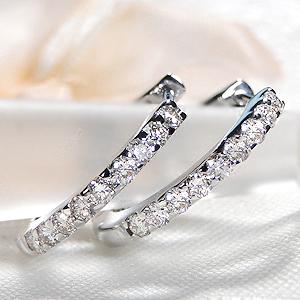K18 YG WG 0.30ct ダイヤモンド エタニティ フープ ピアス 送料無料 18金 K18 18金 ゴールド 18金 人気 可愛い オシャレ 0.3ct キャッチレス サークル ALH-0125の画像