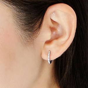 K18 YG WG 0.20ct ダイヤモンド エタニティ フープ ピアス 送料無料 18金 K18 18金 ゴールド 18金 人気 可愛い オシャレ 小さめ キャッチレス サークル ALH-0126の画像