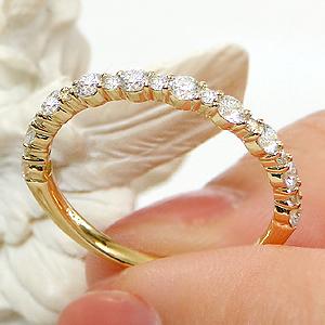 K18YG ダイヤモンド エタニティ リング 0.5ct K18 18金 ゴールド イエローゴールド 指輪 ダイヤ エタ ジュエリー レディース 0.5カラット 人気 ALH-0136の画像