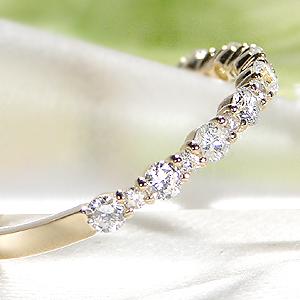 K18YG ダイヤモンド エタニティ リング 0.5ct K18 18金 ゴールド イエローゴールド 指輪 ダイヤ エタ ジュエリー レディース 0.5カラット 人気 ALH-0136の画像