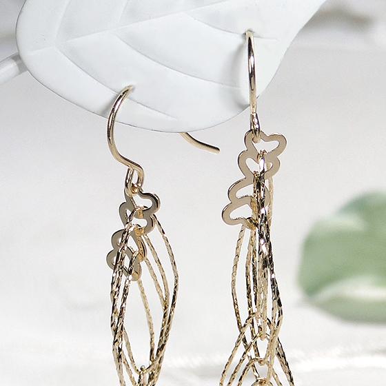 K18YG ゴールド フック ピアス 送料無料 18金 K18 可愛い 揺れる