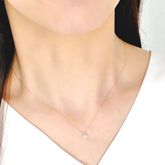 定番  K18YG Pt900 0.3ct 一粒 ダイヤモンド ネックレス 使いやすい シンプル 送料無料 18金 K18 イエローゴールド PT プラチナ 人気 ひと粒 1石 ALH-0225の画像