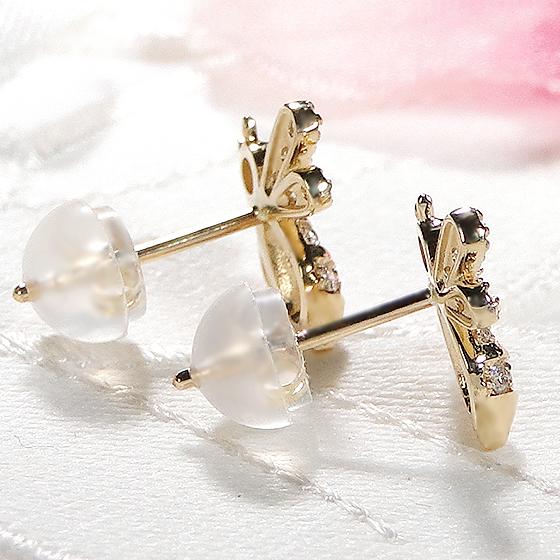 K18YG 0.2ct 蜂 ダイヤモンド ピアス 送料無料 18金 K18 18金 イエロー ゴールド ダイヤ レディース ジュエリー 人気 可愛い ギフト プレゼント ハチ ALH-0232の画像
