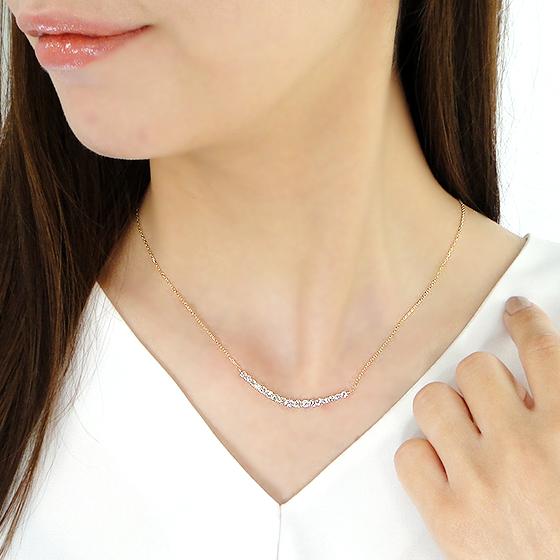 K18YG 1.00ct ダイヤモンド ライン ペンダント 送料無料 K18 18金 ゴールド 1カラット ダイア ギフト プレゼント 人気 可愛い 上品 ダイヤ 綺麗 定番 ALH-0246の画像